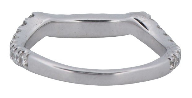 14K White Gold Diamond Band with .58 Carat Total Weight in Side Diamonds, SI1 Clarity, G-H Color, 1.8 dwt, Ring Size 6