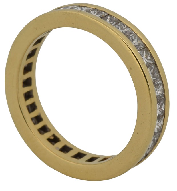 14K Yellow Gold Diamond Eternity Band with Approximate  2.00 Carat Total Weight in Diamonds ,SI2 Clarity, G-I Color, 3.5 dwt, Ring Size 6.5 "COE"