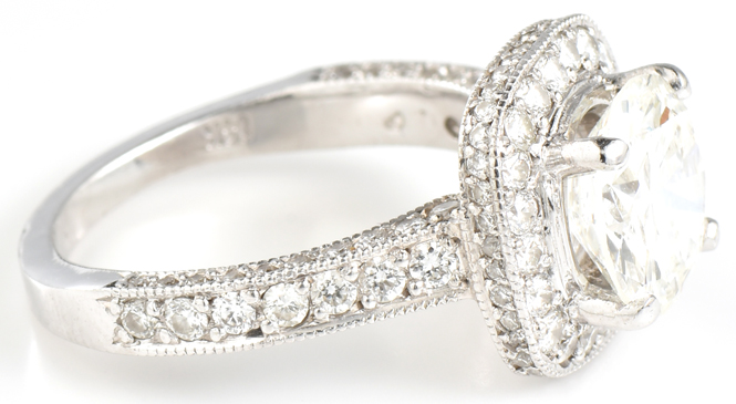 14K Yellow Gold Solitaire Engagement Ring with a 2.14 Carat Round Brilliant Diamond, SI1 Clarity, I Color, GIA #6167812196.