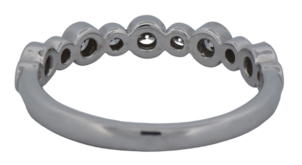 14K White Gold Diamond Band with .35 Carat Total Weight in Brilliant Cut Round Diamonds, SI Clarity, H Color