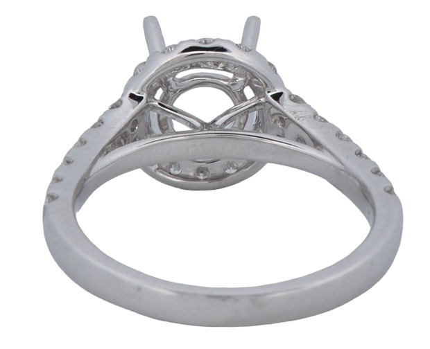14K White Gold Diamond Semi-Mount with ,72 Carat Total Weight, SI1 Clarity, G-H Color