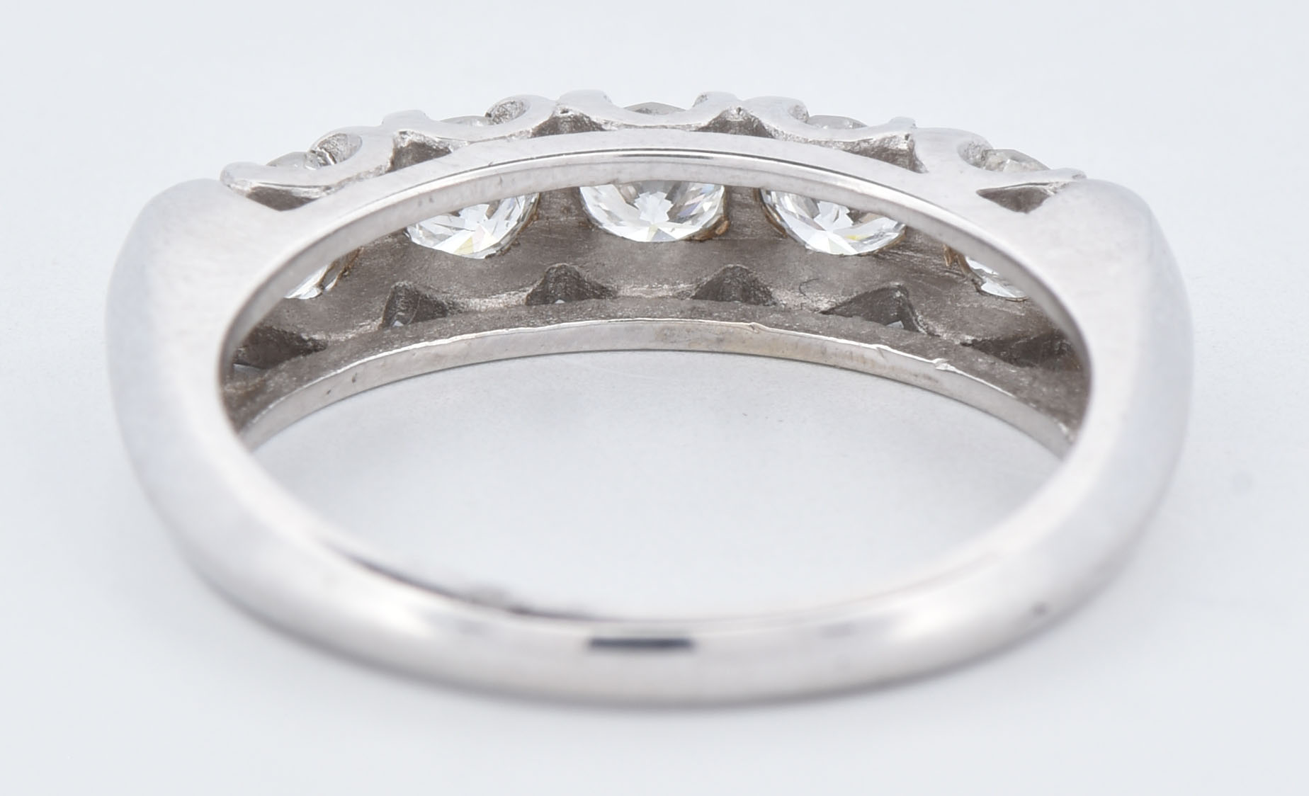 14K White Gold Diamond Band with Approximately .65 Carat Total Weight, SI1 Clarity, H-I Color