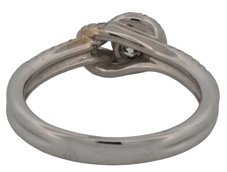 14K White Gold Diamond Ring with an Approximate .20 Carat Round Brilliant, SI2 Clarity, H Color and Approximately .70 Carat Total Weight in Brilliant Cut Round Side Diamonds, SI Clarity, H-I Color,