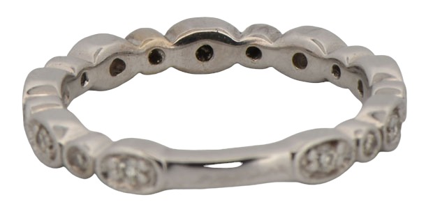 14K Gabriel and Co. Diamond Band with Approximately .25 Carat Total Weight in Round Brilliant Diamonds, SI Clarity, H Color