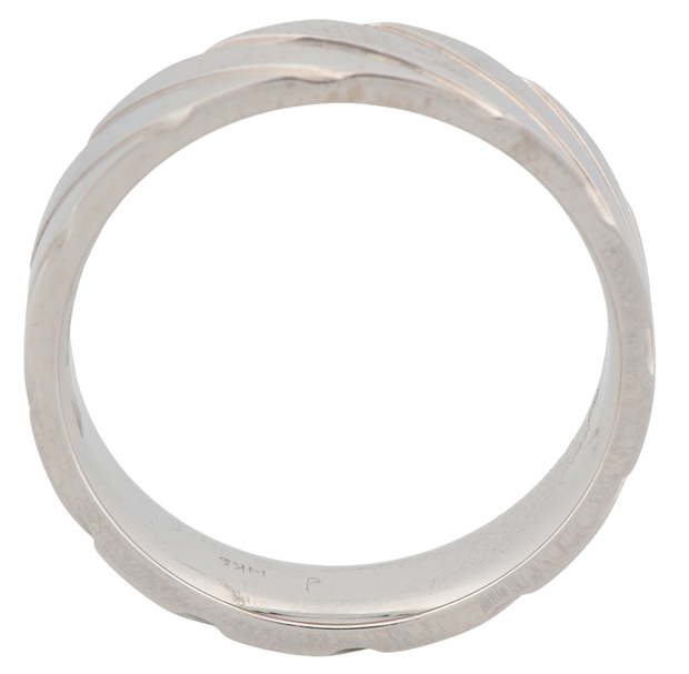 14K White Gold 6mm Band, Size 10