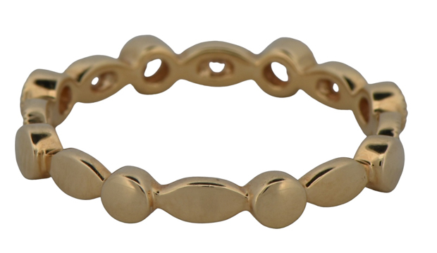 18K Yellow Gold Diamond Band with .23 Carat Total Weight in Round Diamonds, SI Clarity, G-H Color