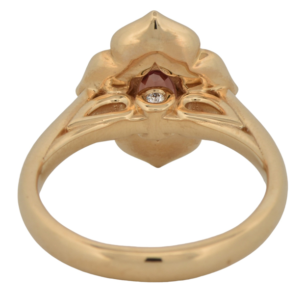 14K Yellow Gold Ring with a 2.03 Carat Brownish-Pink Natural Sapphire, No Heat, GIA #2215367864 and