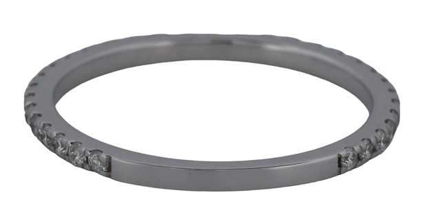 14K White Gold Ladies Diamond Band with .27 Carat Total Weight in Round Cut Diamonds, SI1 Clarity, G-H Color. Finger Size 6.5.