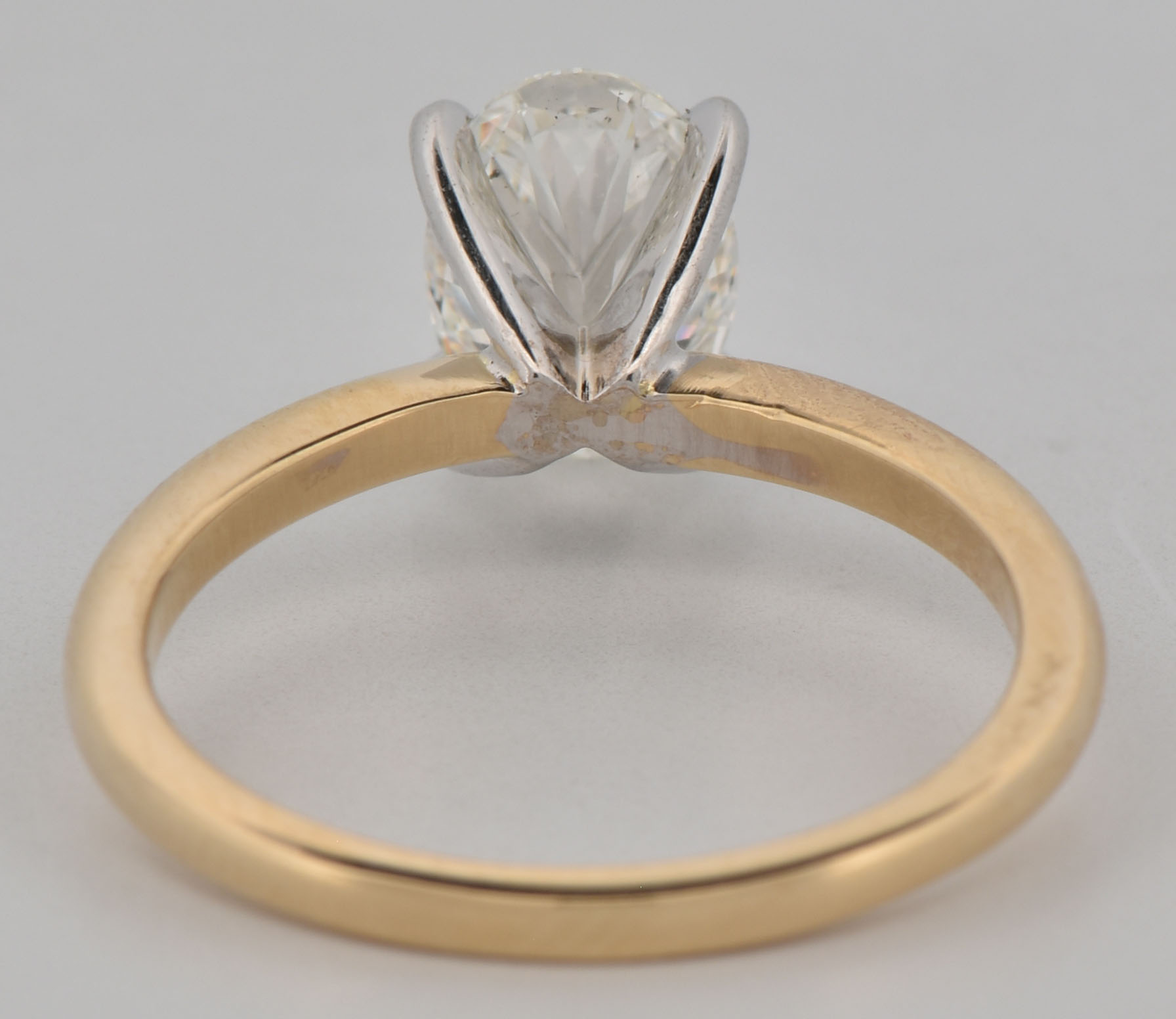 14K Yellow Gold Diamond Solitaire Ring with a 1.53 Carat Oval Brilliant Diamond, SI1 Clarity, I Color, GIA #6395237234