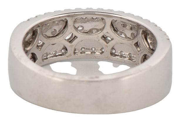 14K White Gold Diamond Band with .85 Carat Total Weight in Round Brilliant Diamonds, SI1 Clarity, G-H Color