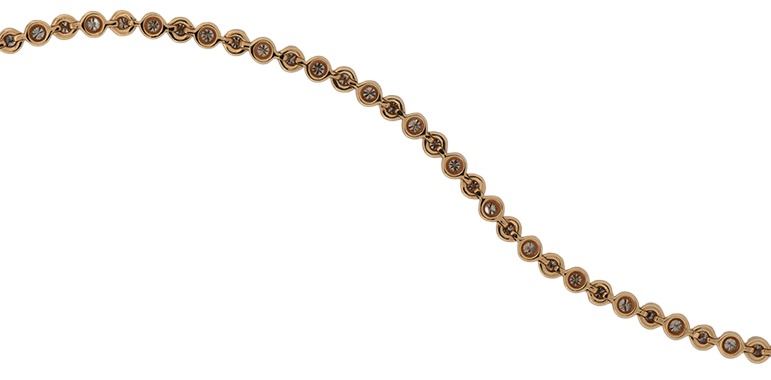 14K White Gold Diamond Bracleet with 2.55 Carat Total Weight in Round Diamonds, SI12 Clarity, H-I Color