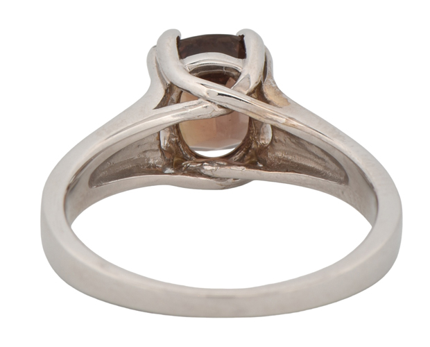 14K White Gold Cocktail Ring with a 2.15 Carat Brownish Red Sapphire.