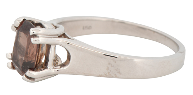 14K White Gold Cocktail Ring with a 2.15 Carat Brownish Red Sapphire.