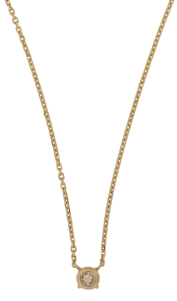 14K Yellow Gold Diamond Necklace with a .44 Carat Round Diamond, I1 Clarity, G Color GIA #6223354661