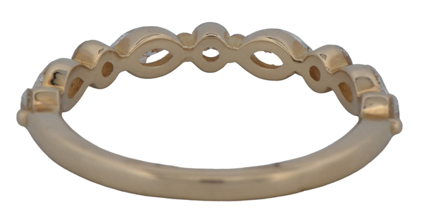 14K Yellow Gold Diamond Band with .64 Carat Total Weight in Round and Marquise Diamonds, SI Clarity, G-H Color