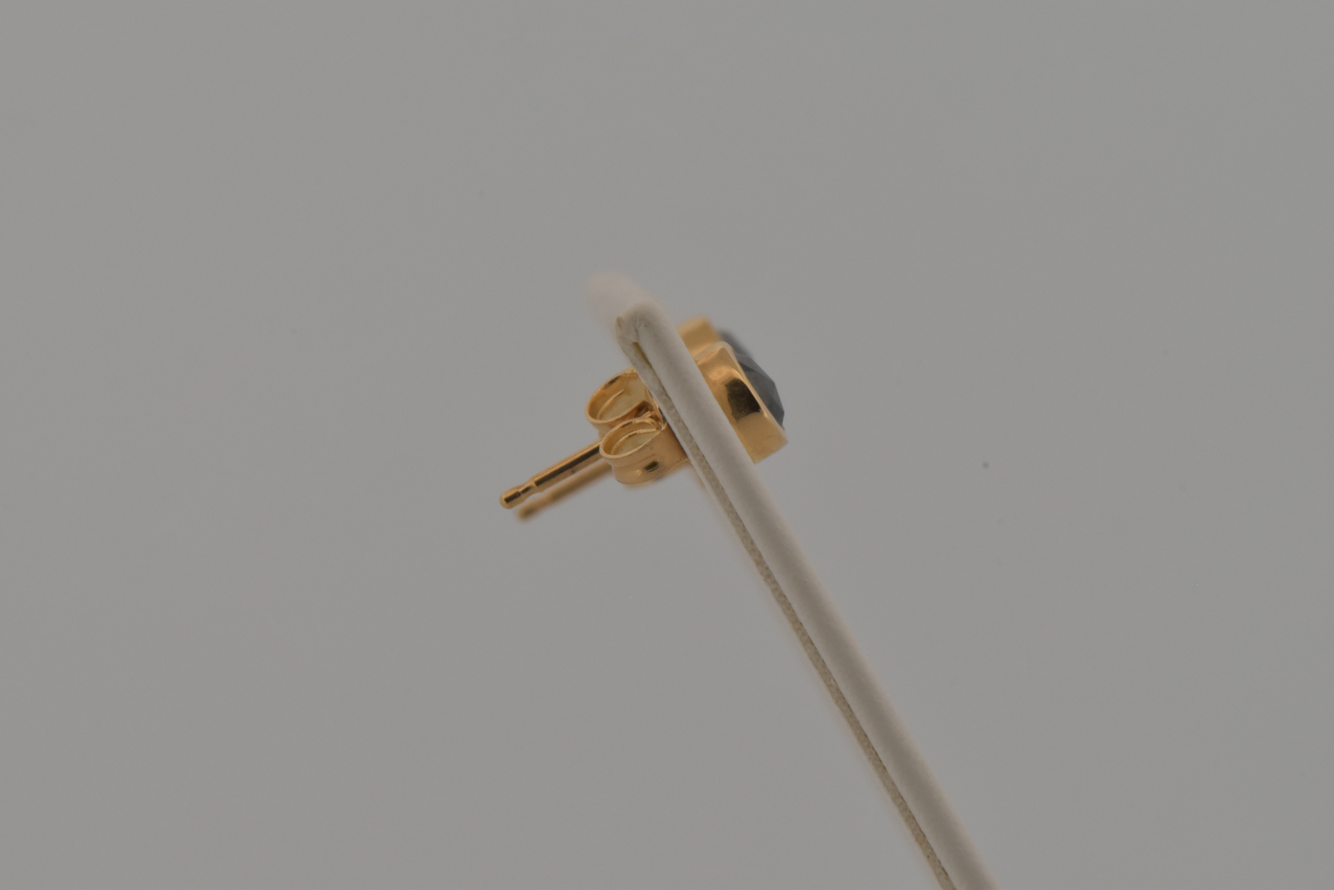 14K Yellow Gold Black Rose-Cut Diamond Studs with .50 Carat Total Weight.