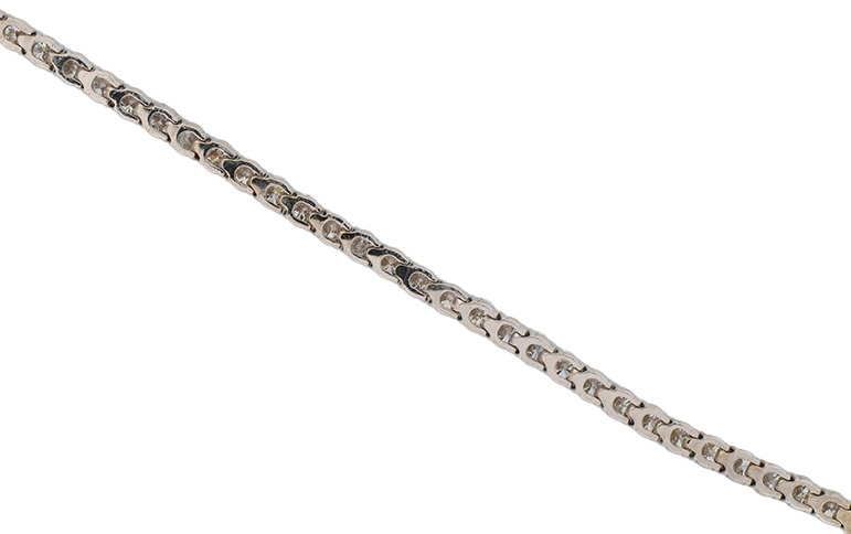 14K White Gold Diamond Tennis Bracelet with 10.77 Carat Total Weight in Round Brilliant Diamonds, SI1-2 Clarity, H-I Color