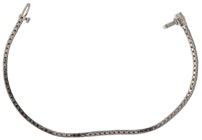 14K White Gold Diamond Bracelet with 2.05 Carat Total Weight in Round Brilliant Diamonds, SI Clarity, G-H Color