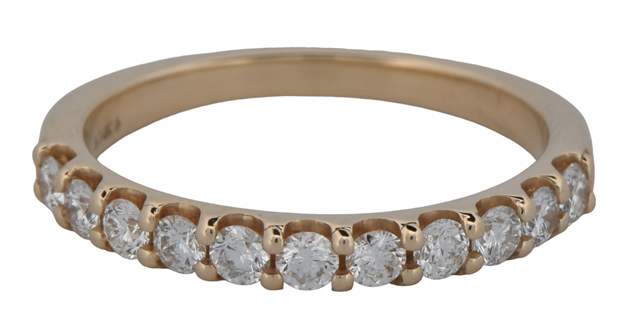14K White Gold Diamond Band with .51 Carat Total Weight in Round Brilliant Diamonds, SI Clarity, G-H Color