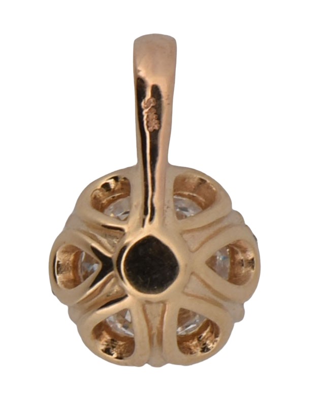 14K Yellow Gold Diamond Pendant with a 1.27 Carat Circular Round Diamond, VS2 Clarity, J Color GIA #2225651413 and .10 cttw SI Clarity, G-H Color