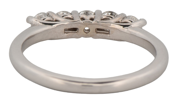 14K White Gold Band with .54 Carat Total Weight in Diamonds, VS Clarity, F-G Color, Size 7