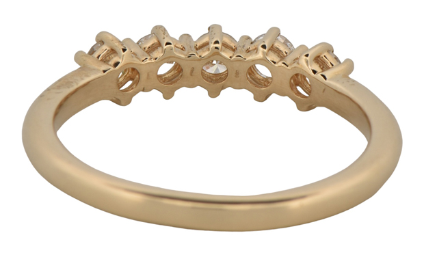 14K Yellow Gold Band with .42 Carat Total Weight Diamonds, VS Clarity, F-G Color, Size 7.25