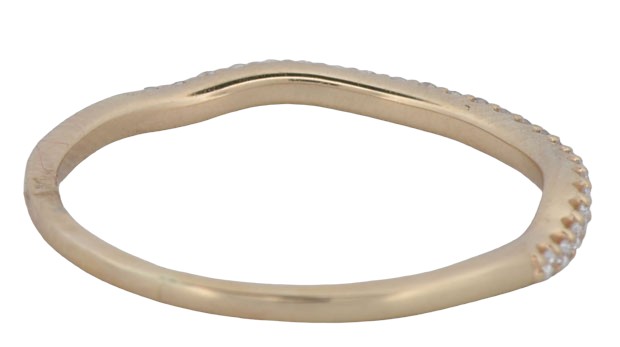 14K Yellow Gold Diamond Band with .18 Carat Total Weight in Round Cut Diamonds, SI1 Clarity, G-H Color.