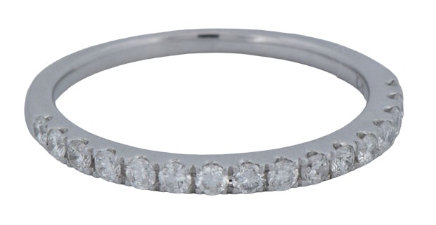 14K White Gold Diamond Band with .36 Carat Total Weight in Round Brilliant Diamonds, SI Clarity, H-I Color
