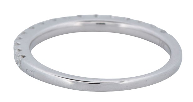 14K White Gold Diamond Band with .36 Carat Total Weight in Round Brilliant Diamonds, SI Clarity, H-I Color