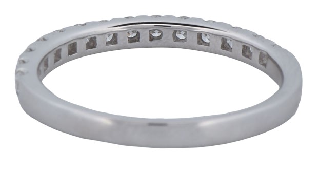 14K White Gold Diamond Band with .49 Carat Total Weight in Round Brilliant Diamonds, SI Clarity, G-H Color