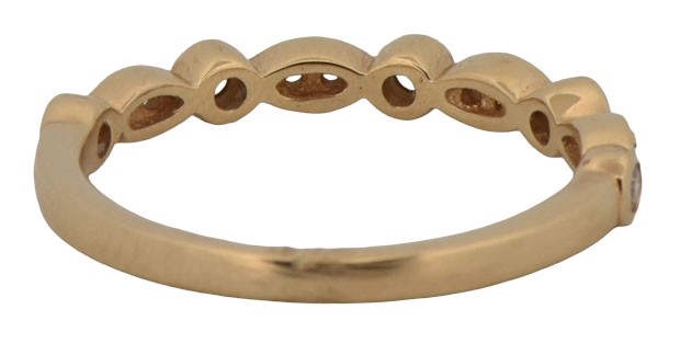 14K Yellow Gold Diamond Band with .16 Carat Total Weight, SI1 Clarity, G-H Color