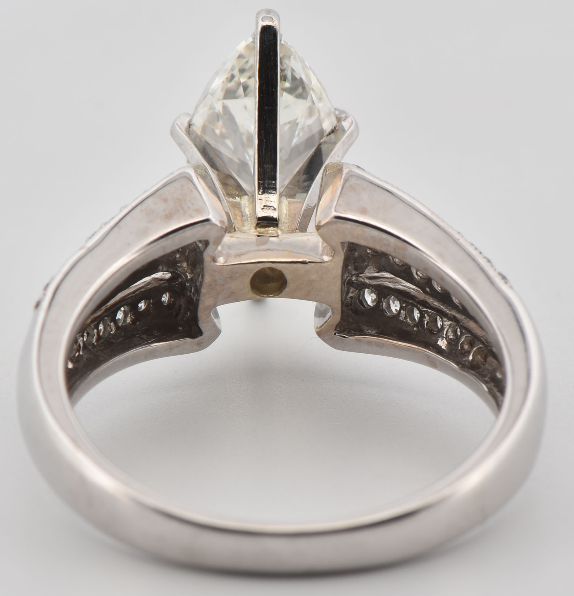 14K White Gold Estate Diamond Semi-Mounting with Approximatley .35 Carat Total Weight in Round Cut Diamonds, SI Clarity, G Color.