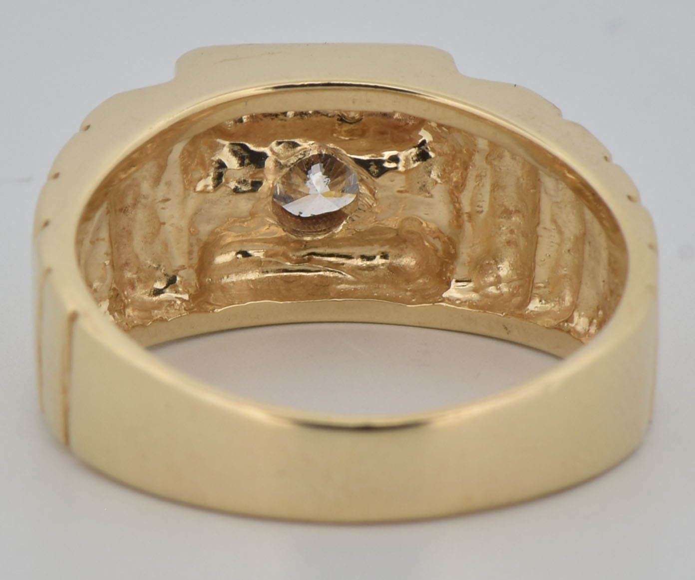 14K Yellow Gold Man's Estate Ring with an Approximate .65 Carat, I1 Clarity, J Color. Finger Size 9.5, 5.9 dwt.