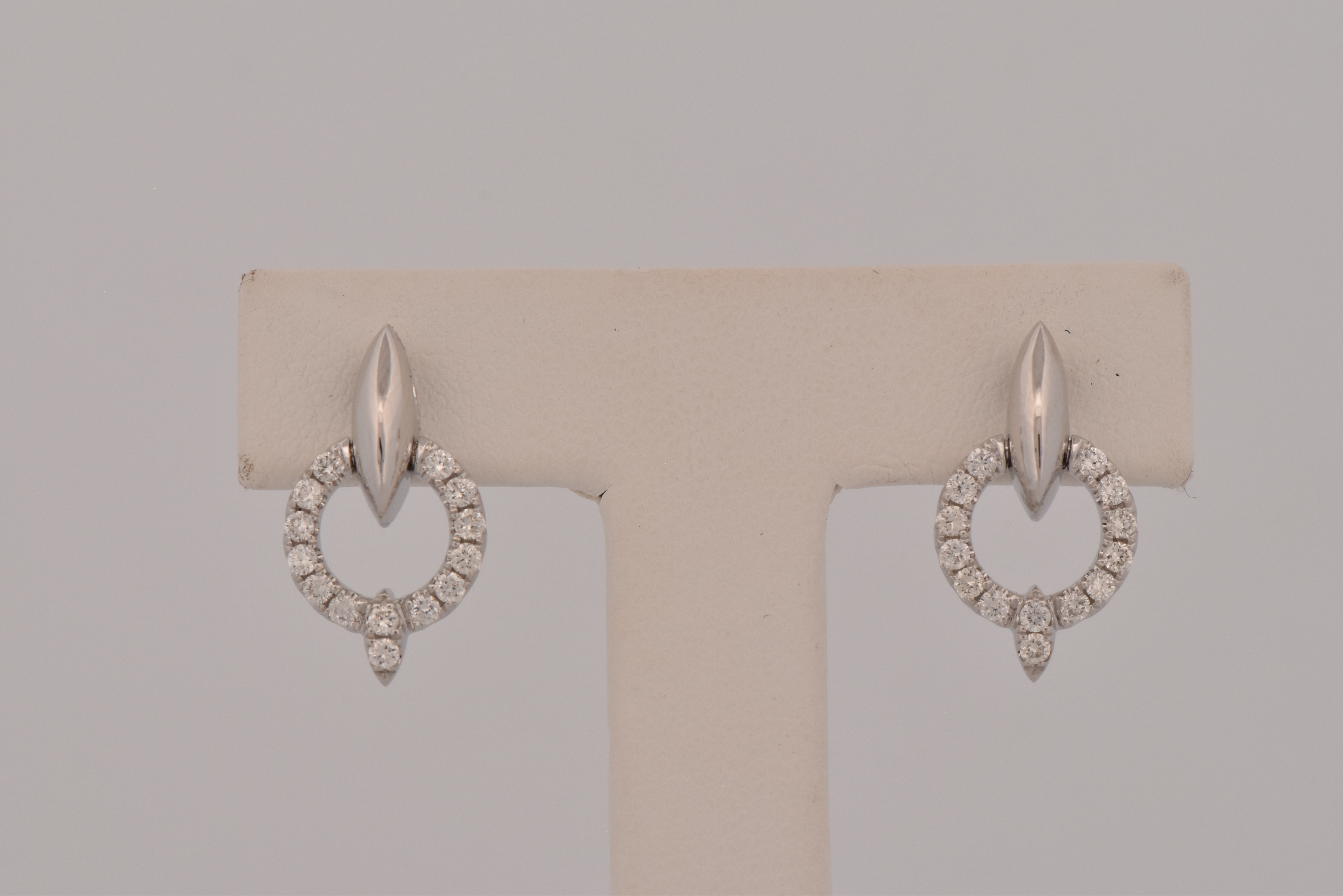 18K White Gold Diamond Earrings with .40 Carat Total Weight, SI Clarity, G-H Color