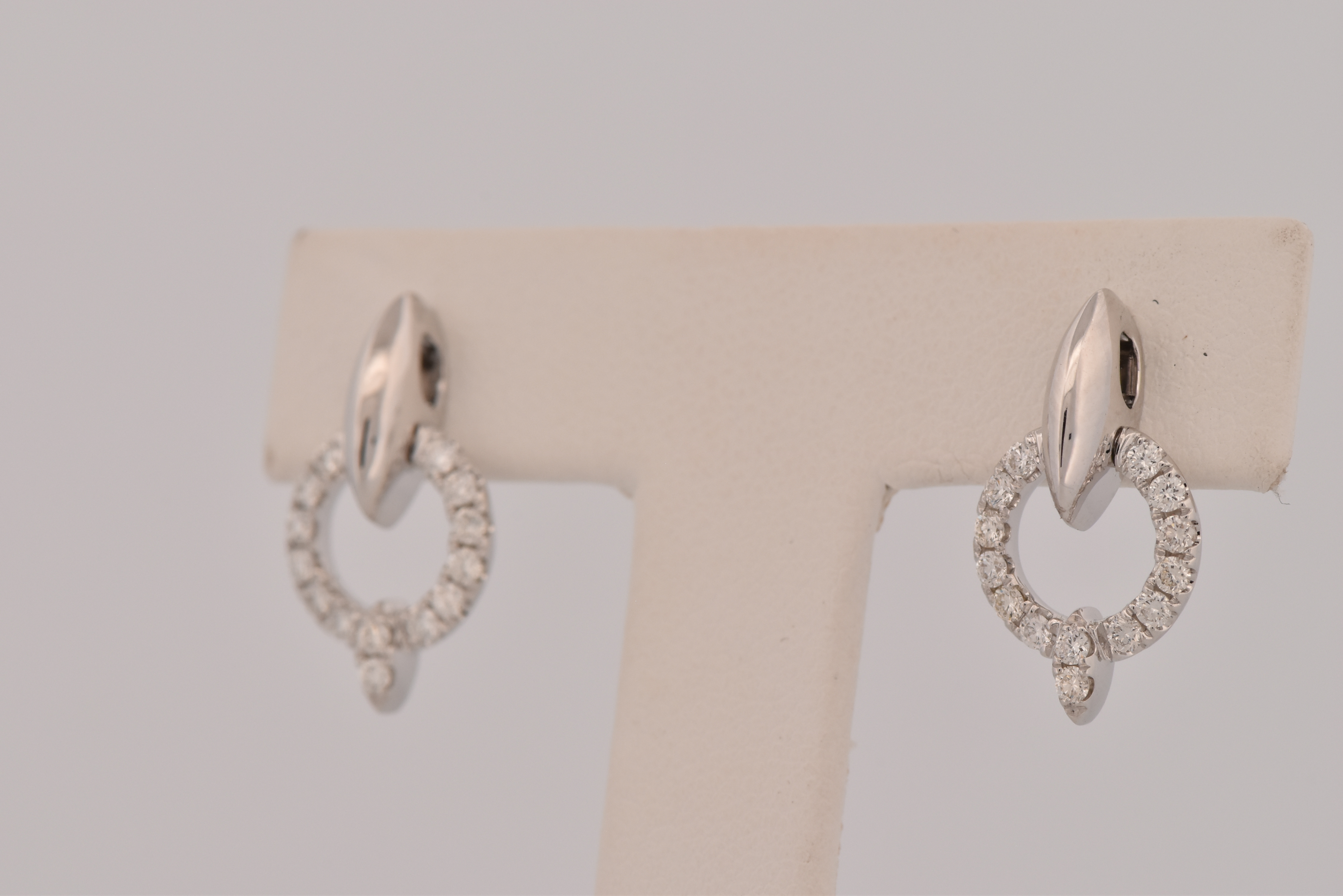 18K White Gold Diamond Earrings with .40 Carat Total Weight, SI Clarity, G-H Color