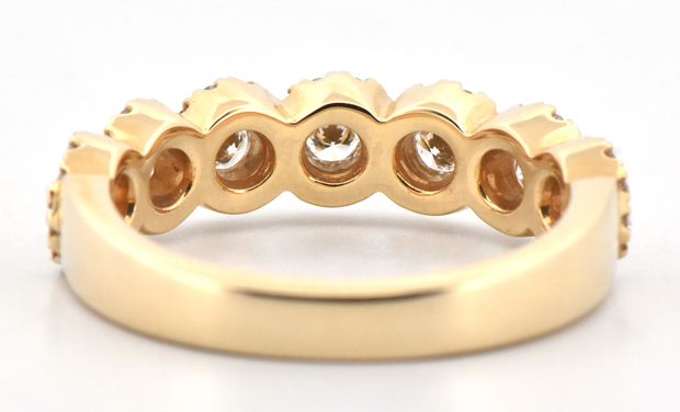 14K Yellow Gold Diamond Band with .74 Carat Total Weight in Round Brilliant Diamonds, SI Clarity, G-H Color
