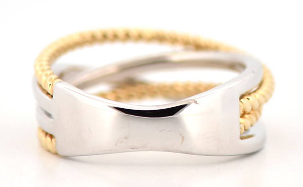 14K Two-Tone Diamond Band with .35 Carat Total Weight, SI Clarity, G-H Color
