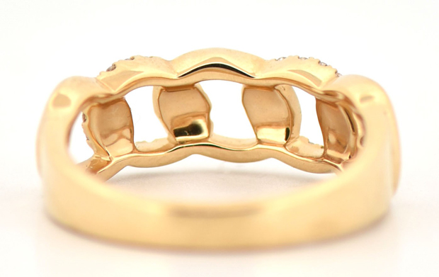 14K Yellow Gold Diamond Band with .22 Carat Total Weight in Round Brilliant Diamonds, SI Clarity, G-H Color