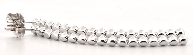 14K White Gold Diamond Dangle Earrings with 1.48 Carat Total W