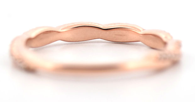 14K Rose Gold Diamond Band with .19 Carat Total Weight in Round Brilliant Diamonds, SI Clarity, G-H Color