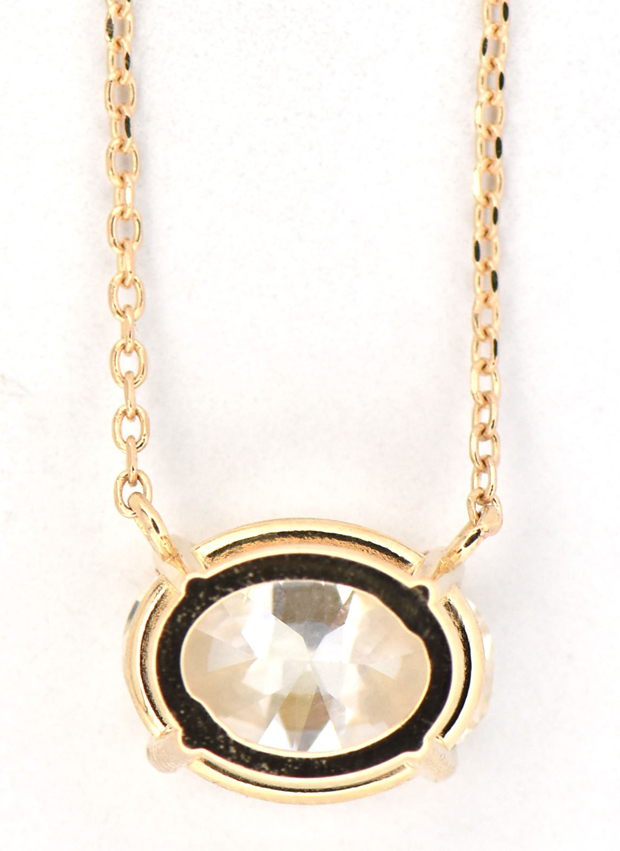 14K Yellow Gold Necklace with a 1.73 Carat Oval Brilliant Diamond, I1 Clarity, L-M Color with an 18" Cable Chain