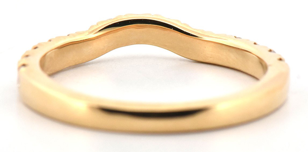 14K Yellow Gold Contour Band with .52 Carat Total Weight, SI Clarity, H Color