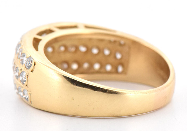 18K Yellow Diamond Diamond Band with Approx 1.25 cttw SI, G