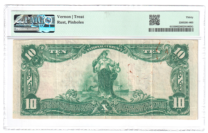 1902 $10 Red Seal - Norwood, OH Charter #8505 - PMG VF-30/rust/pinholes
