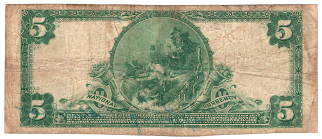 1902 $5 Blue Seal - Caruthersville, MO Charter #10784 - F