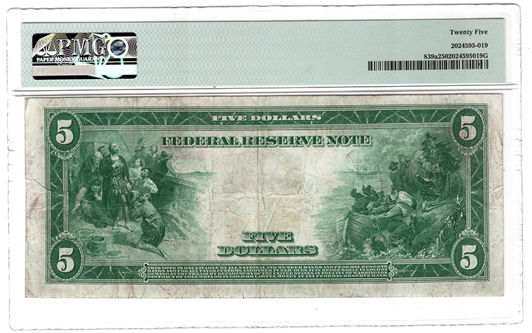 1914 $5 St. Louis Red Seal Fr# 839a - PMG VF-25