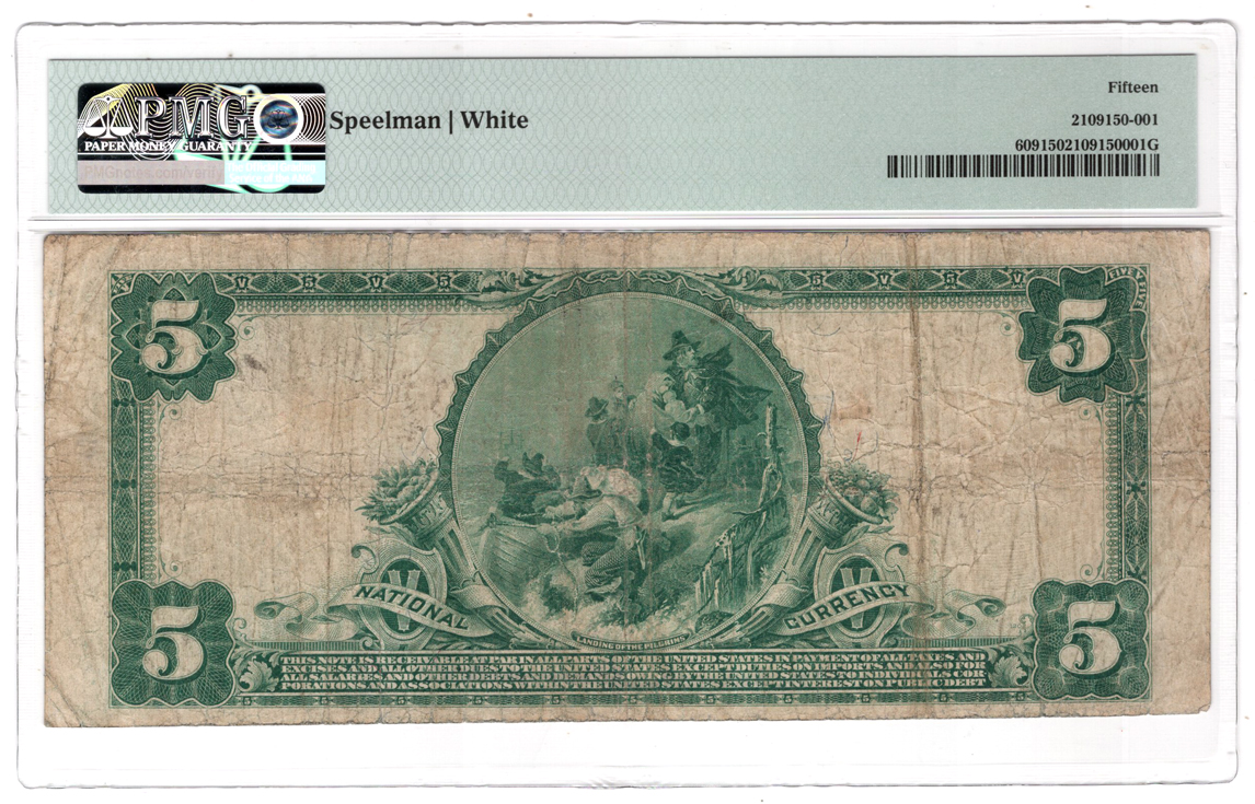 1902 $5 Blue Seal - Berkeley, CA Charter #12320 - PMG F-15
