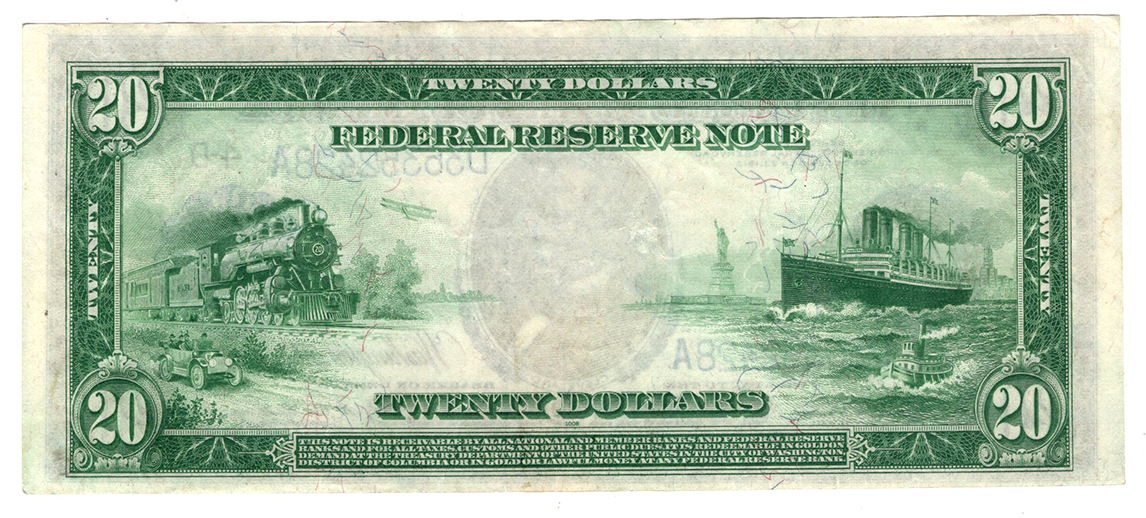 1914 $20 Cleveland Blue Seal - AU
