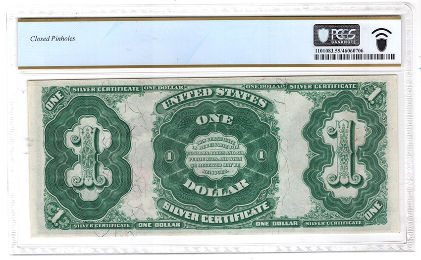 1891 $1 Martha Washington Fr# 223 - PCGS AU-55/closed pinholes