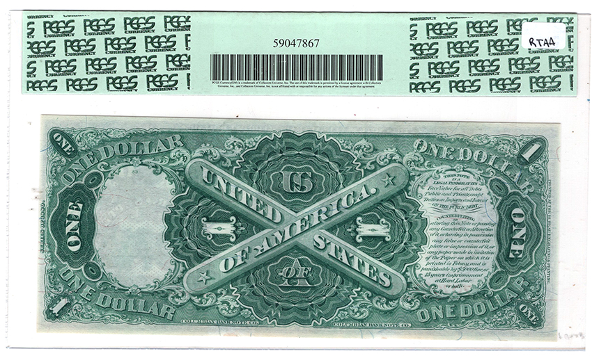 1880 $1 Fr# 28 - PCGS ChCU-63/repairs in bottom margin